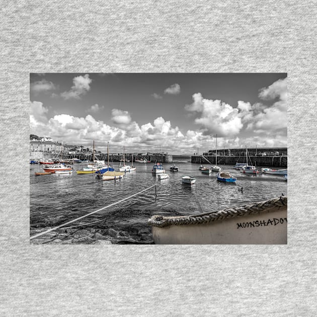 Mousehole Harbour, Cornwall, England, Selective Colouring by tommysphotos